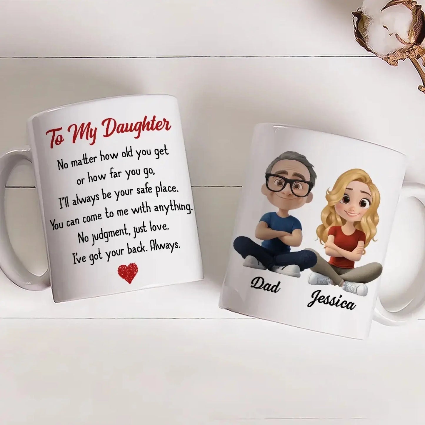 No Judgment Just Love – Personalized Coffee Mug – Meaningful Birthday, Friendship & Encouragement Gift for Daughter  Ezcustomize