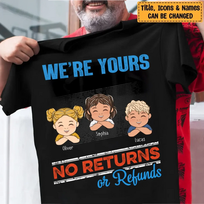 No Returns or Refunds Grandkids – Personalized T-Shirt/Hoodie/Sweatshirt – Funny Custom Gift for Grandma or Grandpa  Ezcustomize