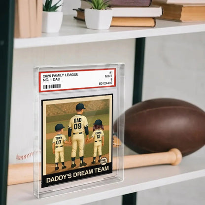 No.1 Baseball Dad or Grandpa Plaque – Personalized Trading Card Style Acrylic Block – Gift for Father’s Day or Birthday  Ezcustomize