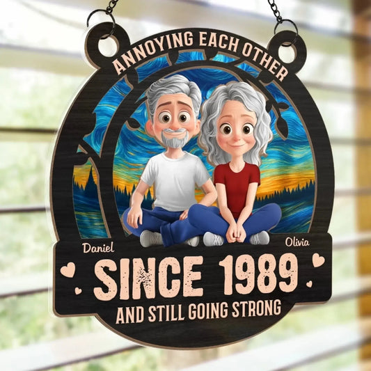 Old Love, New Jokes – Custom Window Hanging Suncatcher Ornament – Personalized Anniversary & Wedding Gift for Husband and Wife, Him and Her  Ezcustomize