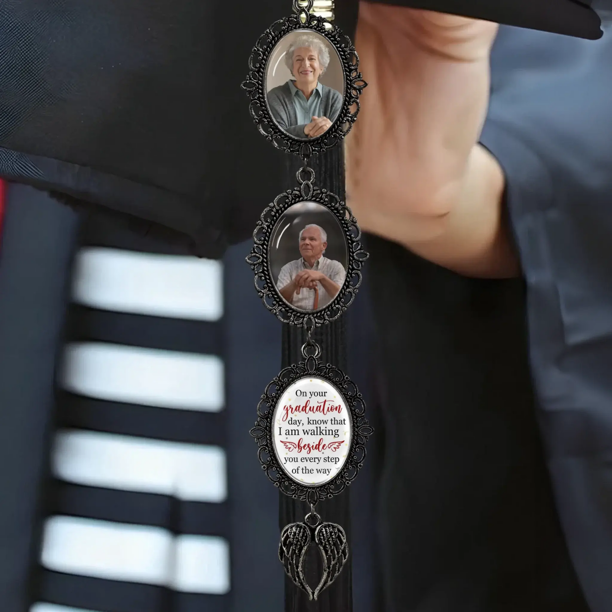 On Your Graduation Day Walking Beside You Every Step - Personalized Memorial Tassel Photo Charm - Gift for Graduate, Daughter, Son  Ezcustomize