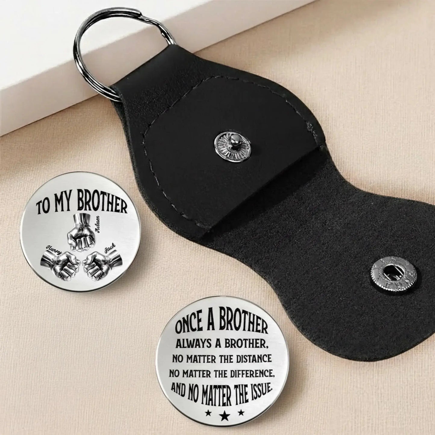 Once A Brother And Always A Brother – Personalized Custom Pocket Hug Token – Meaningful Birthday, Christmas & Brotherhood Keepsake Gift for Brother  Ezcustomize