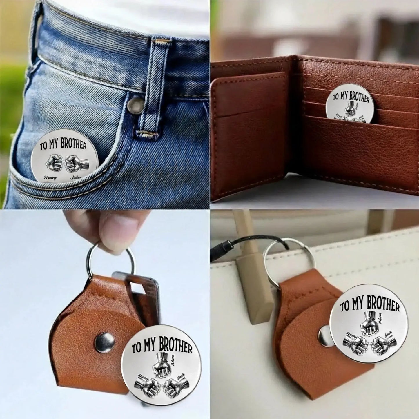 Once A Brother And Always A Brother – Personalized Custom Pocket Hug Token – Meaningful Birthday, Christmas & Brotherhood Keepsake Gift for Brother  Ezcustomize