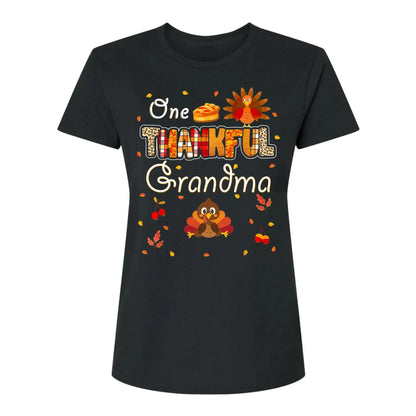 One Thankful Grandma with Up to 10 Little Turkeys – Personalized Custom T-Shirt – Funny Thanksgiving Gift for Grandma or Grandparent  Ezcustomize
