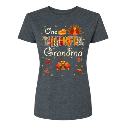 One Thankful Grandma with Up to 10 Little Turkeys – Personalized Custom T-Shirt – Funny Thanksgiving Gift for Grandma or Grandparent  Ezcustomize