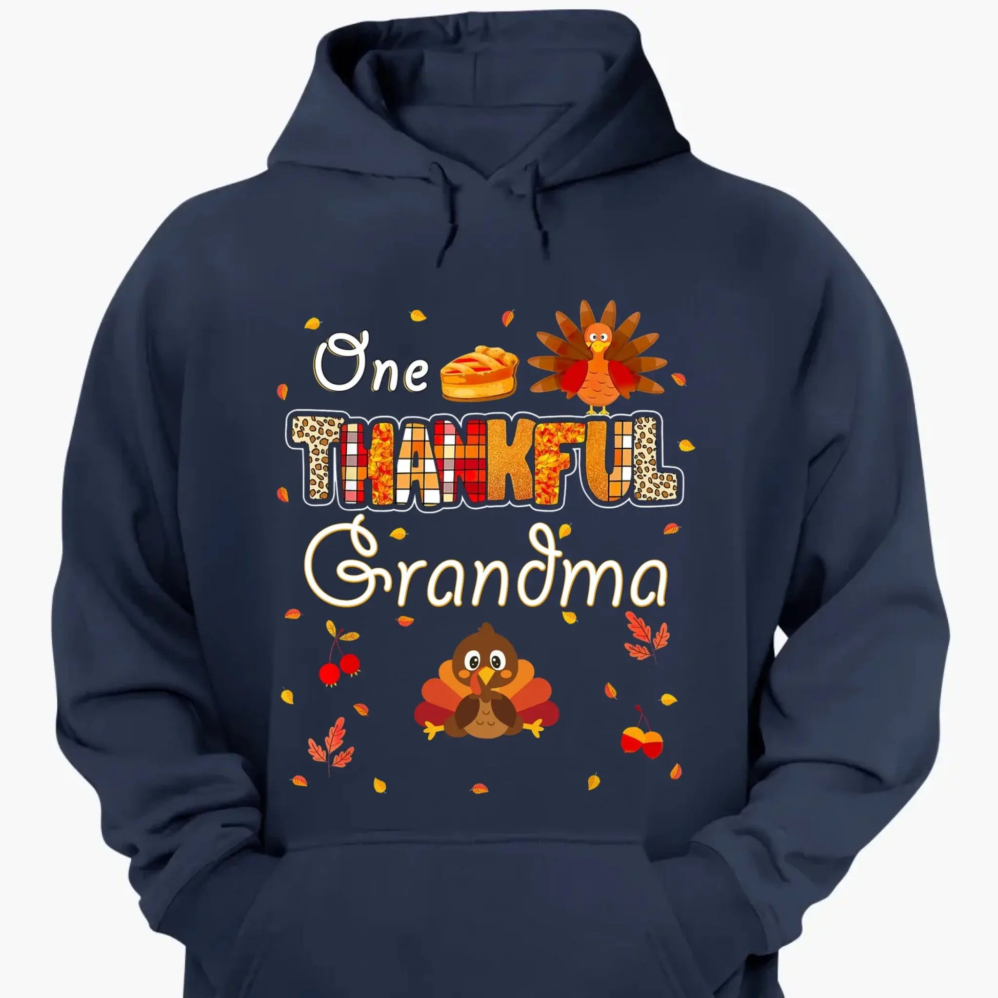 One Thankful Grandma with Up to 10 Little Turkeys – Personalized Custom T-Shirt – Funny Thanksgiving Gift for Grandma or Grandparent  Ezcustomize