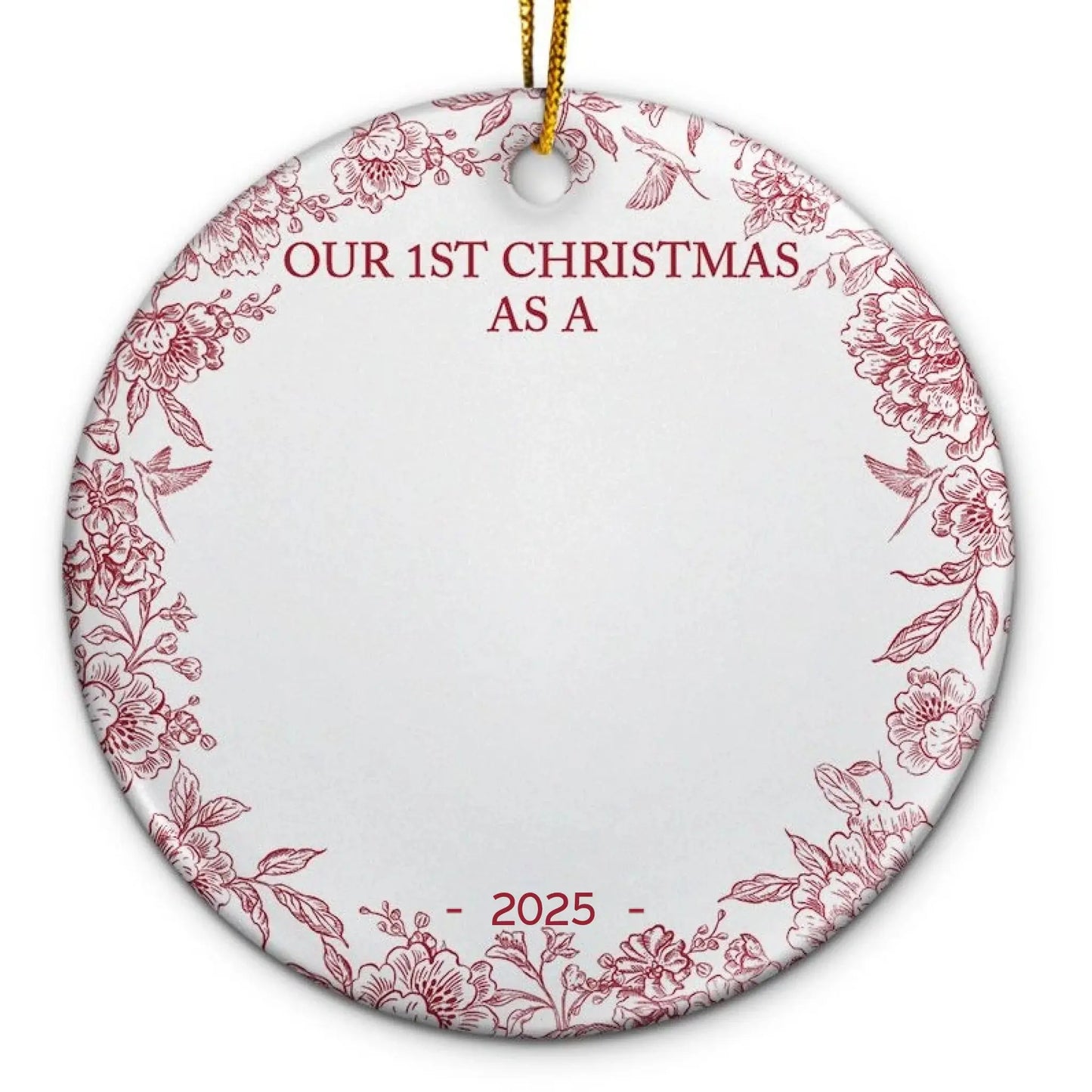 Our 1st Christmas as a Family of Four – Personalized Ceramic Ornament with Footprints & Paw Print – Custom Holiday Keepsake for Family & Pets  Ezcustomize