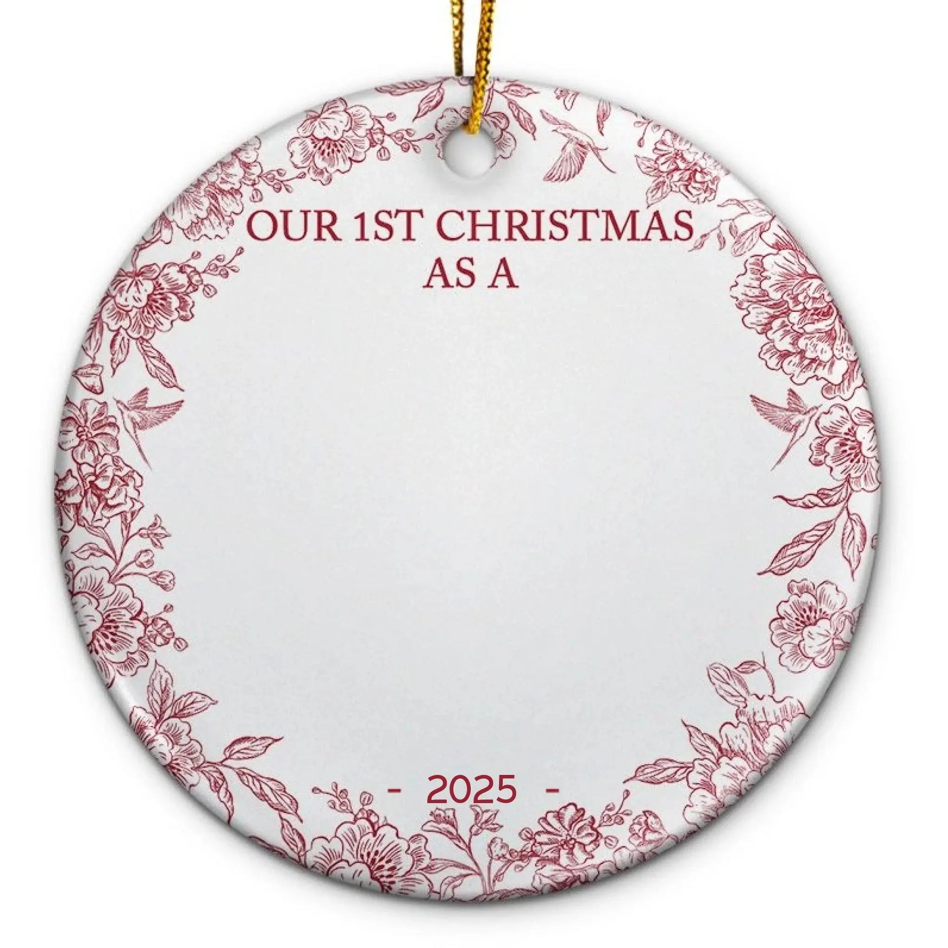 Our 1st Christmas as a Family of Four – Personalized Ceramic Ornament with Footprints & Paw Print – Custom Holiday Keepsake for Family & Pets  Ezcustomize