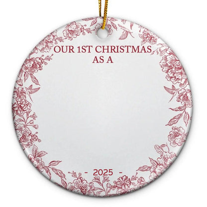 Our 1st Christmas as a Family of Four – Personalized Ceramic Ornament with Footprints & Paw Print – Custom Holiday Keepsake for Family & Pets  Ezcustomize