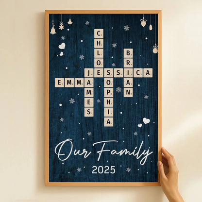 Our Family Scrabble – Personalized Poster Wall Art – Unique Custom Home Décor and Heartwarming Gift for Families, Parents & Loved Ones  Ezcustomize