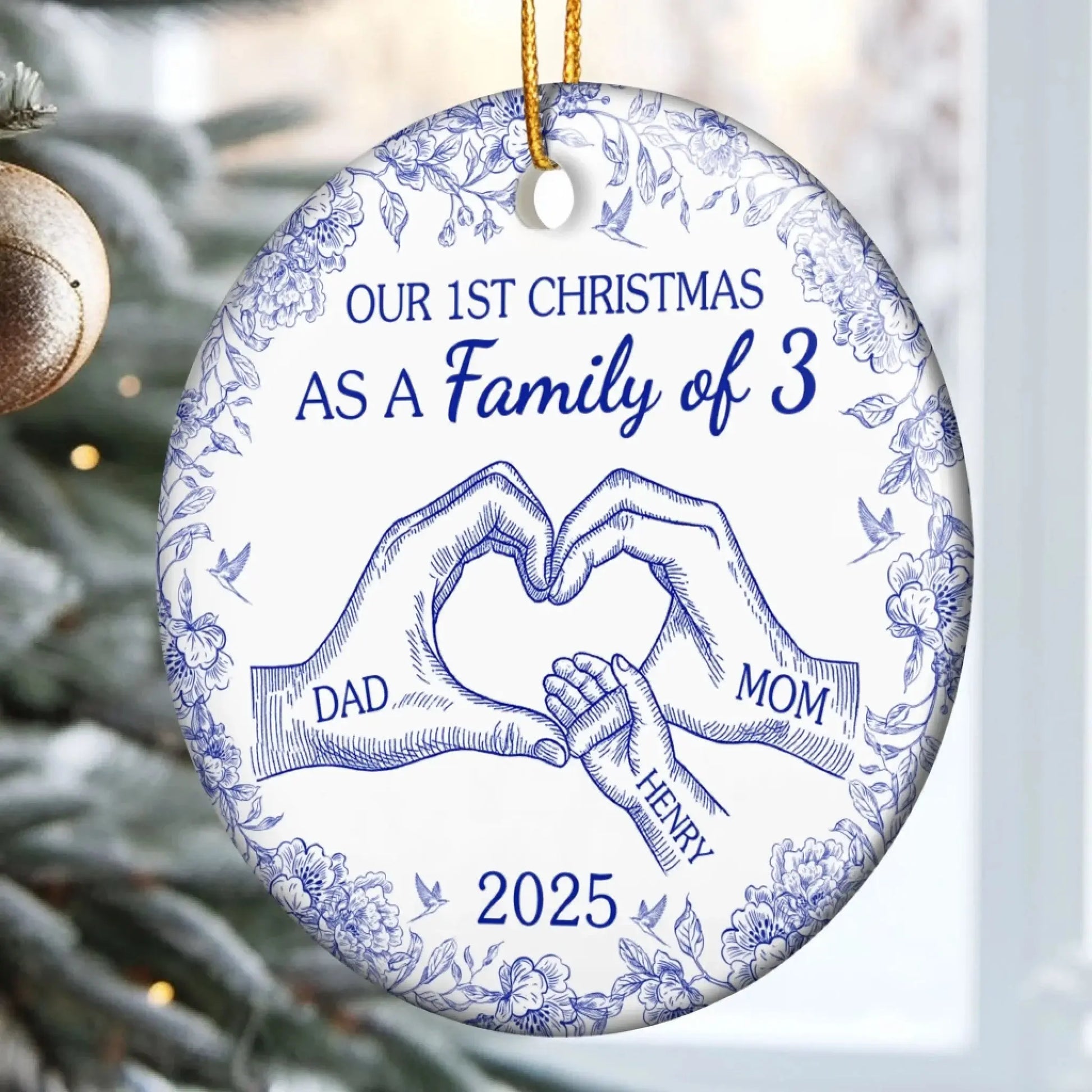 Our First Christmas Together – Personalized Ceramic Ornament – Romantic Holiday Gift for Couples, Newlyweds & Married Partners  Ezcustomize
