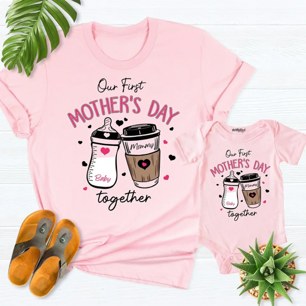 Our First Mother’s Day 2026 – Personalized Baby Onesie – Custom Gift for New Mom and Baby on Mother’s Day