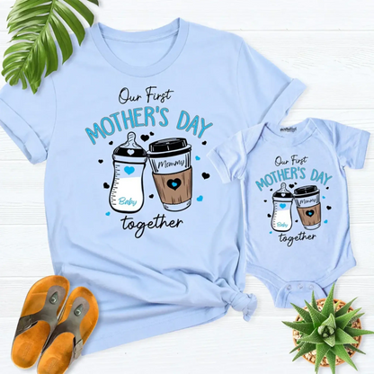 Our First Mother’s Day 2025 – Personalized Baby Onesie – Custom Gift for New Mom and Baby on Mother’s Day  Ezcustomize