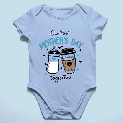 Our First Mother’s Day 2025 – Personalized Baby Onesie – Custom Gift for New Mom and Baby on Mother’s Day  Ezcustomize
