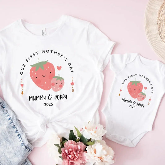 Our First Mother’s Day 2025 – Personalized Baby Onesie – Custom Mother’s Day Gift for New Mom and Baby  Ezcustomize