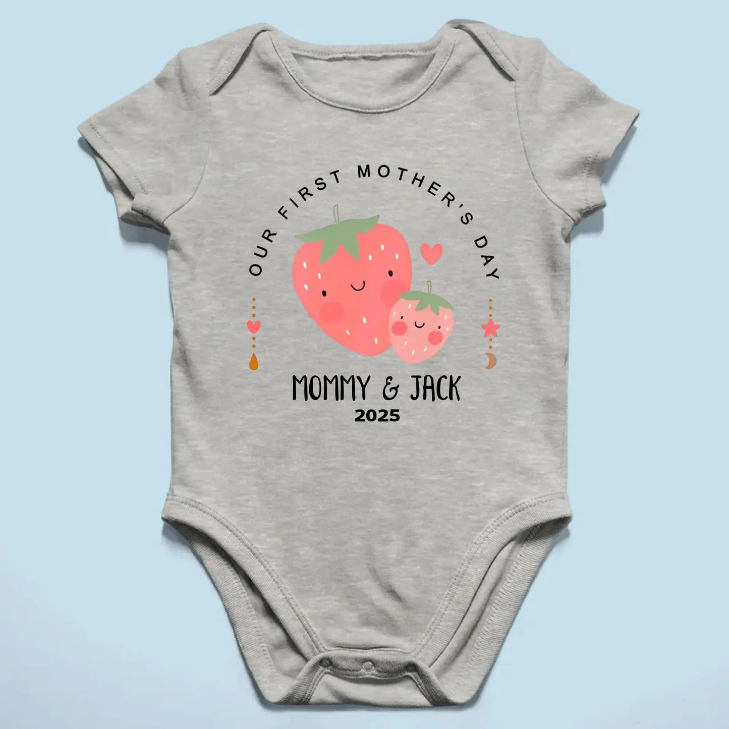 Our First Mother’s Day 2025 – Personalized Baby Onesie – Custom Mother’s Day Gift for New Mom and Baby  Ezcustomize