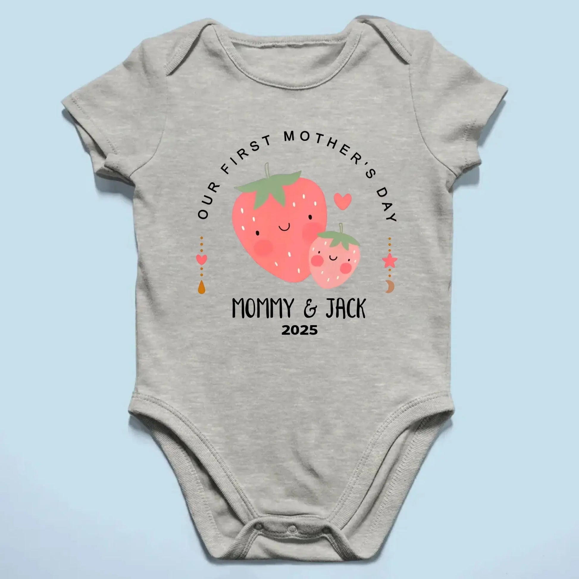 Our First Mother’s Day 2025 – Personalized Baby Onesie – Custom Mother’s Day Gift for New Mom and Baby  Ezcustomize