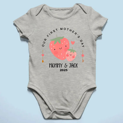 Our First Mother’s Day 2025 – Personalized Baby Onesie – Custom Mother’s Day Gift for New Mom and Baby  Ezcustomize