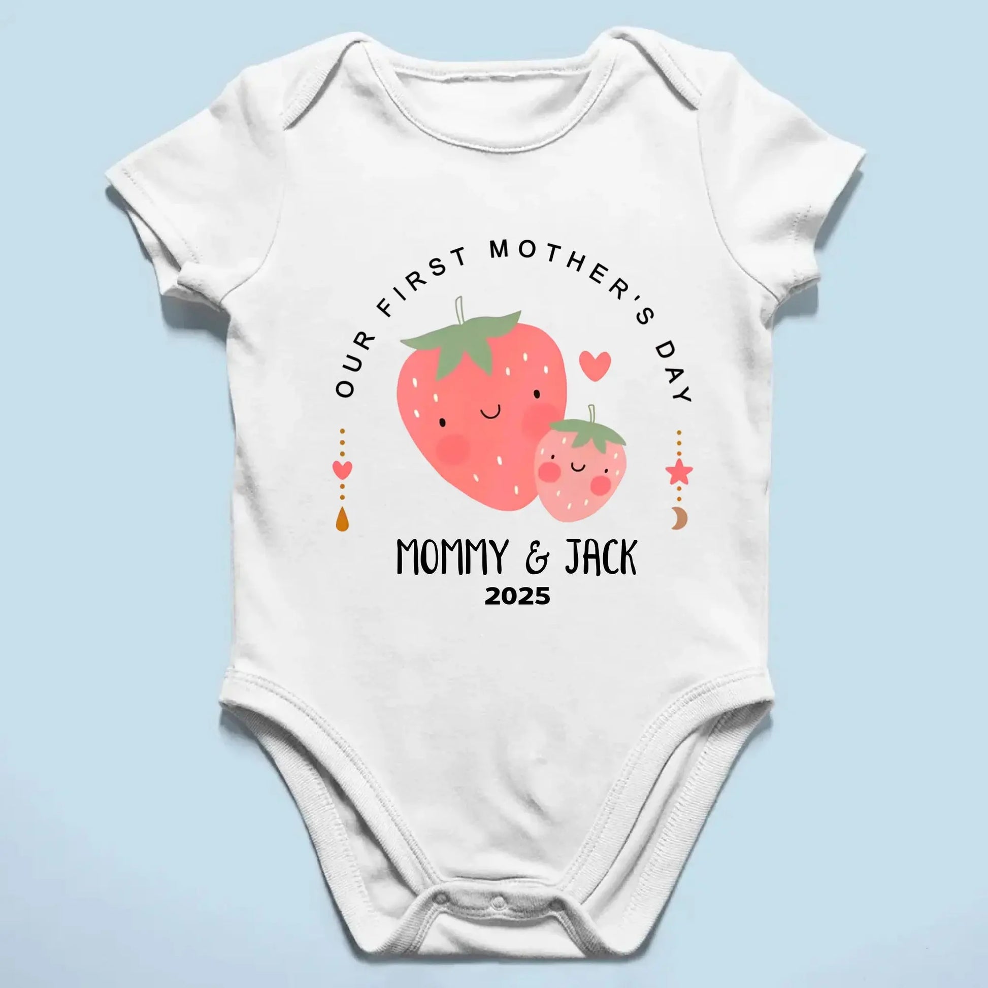 Our First Mother’s Day 2025 – Personalized Baby Onesie – Custom Mother’s Day Gift for New Mom and Baby  Ezcustomize