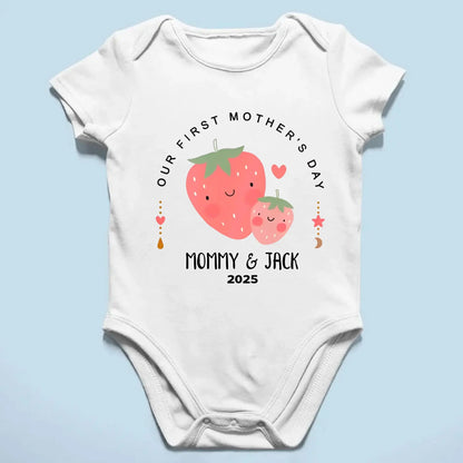 Our First Mother’s Day 2025 – Personalized Baby Onesie – Custom Mother’s Day Gift for New Mom and Baby  Ezcustomize
