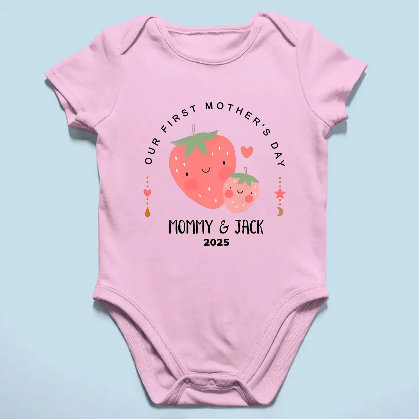 Our First Mother’s Day 2025 – Personalized Baby Onesie – Custom Mother’s Day Gift for New Mom and Baby  Ezcustomize