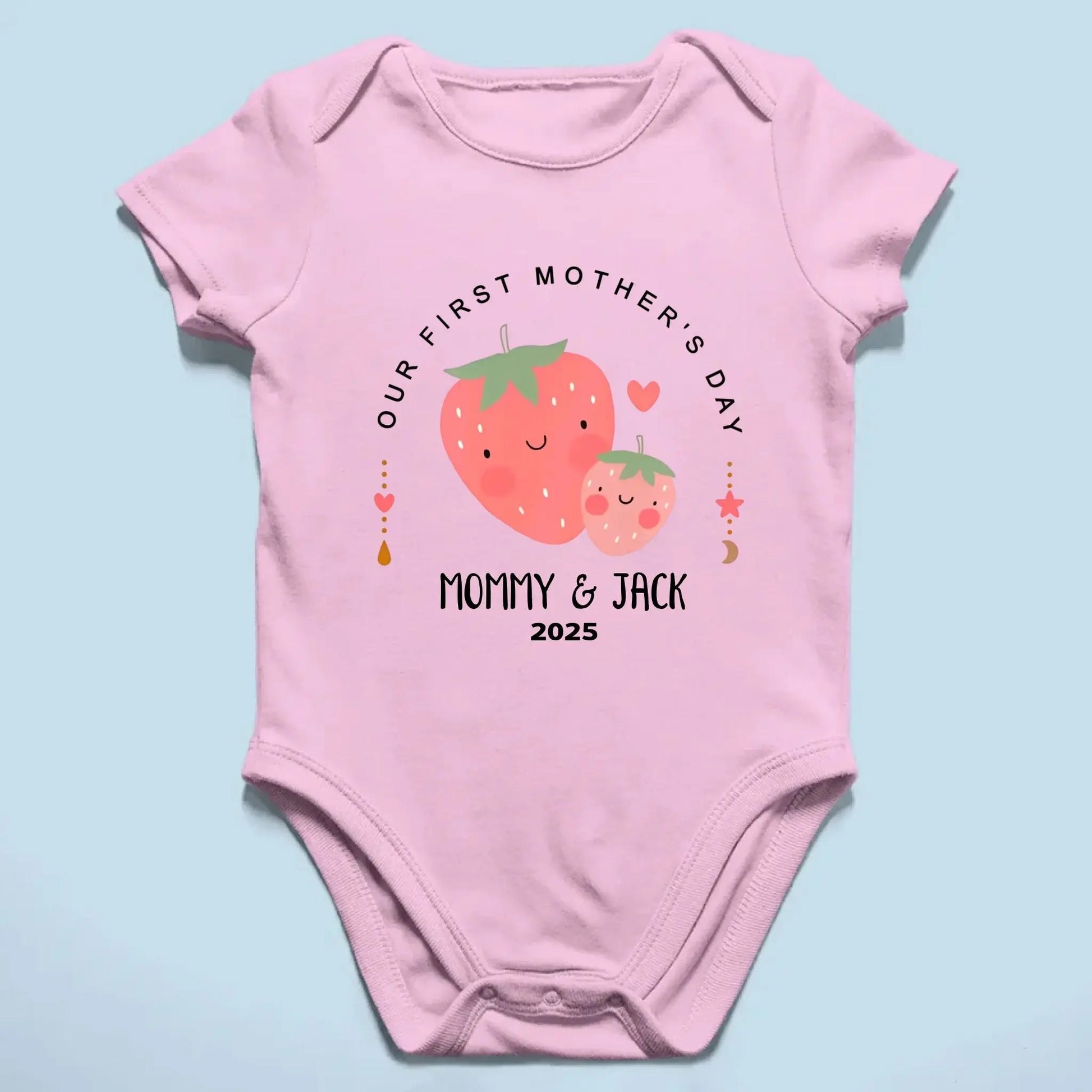 Our First Mother’s Day 2025 – Personalized Baby Onesie – Custom Mother’s Day Gift for New Mom and Baby  Ezcustomize