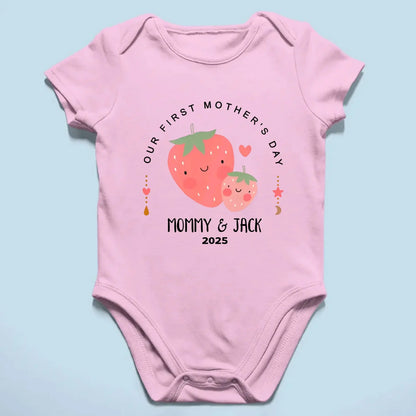 Our First Mother’s Day 2025 – Personalized Baby Onesie – Custom Mother’s Day Gift for New Mom and Baby  Ezcustomize