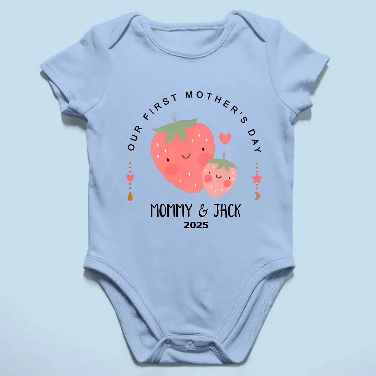 Our First Mother’s Day 2025 – Personalized Baby Onesie – Custom Mother’s Day Gift for New Mom and Baby  Ezcustomize