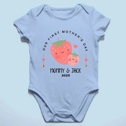 Our First Mother’s Day 2025 – Personalized Baby Onesie – Custom Mother’s Day Gift for New Mom and Baby  Ezcustomize