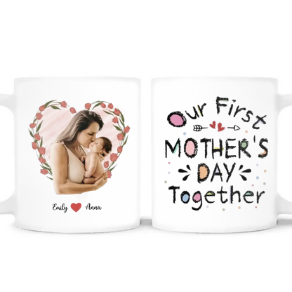 Our First Mother’s Day Together Mug – Personalized Custom Coffee Cup – Gift for New Mom from Baby or Family  Ezcustomize