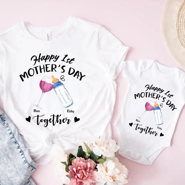 Our First Mother’s Day Together – Personalized T-Shirt or Onesie – Custom Gift for New Mom or First-Time Mom