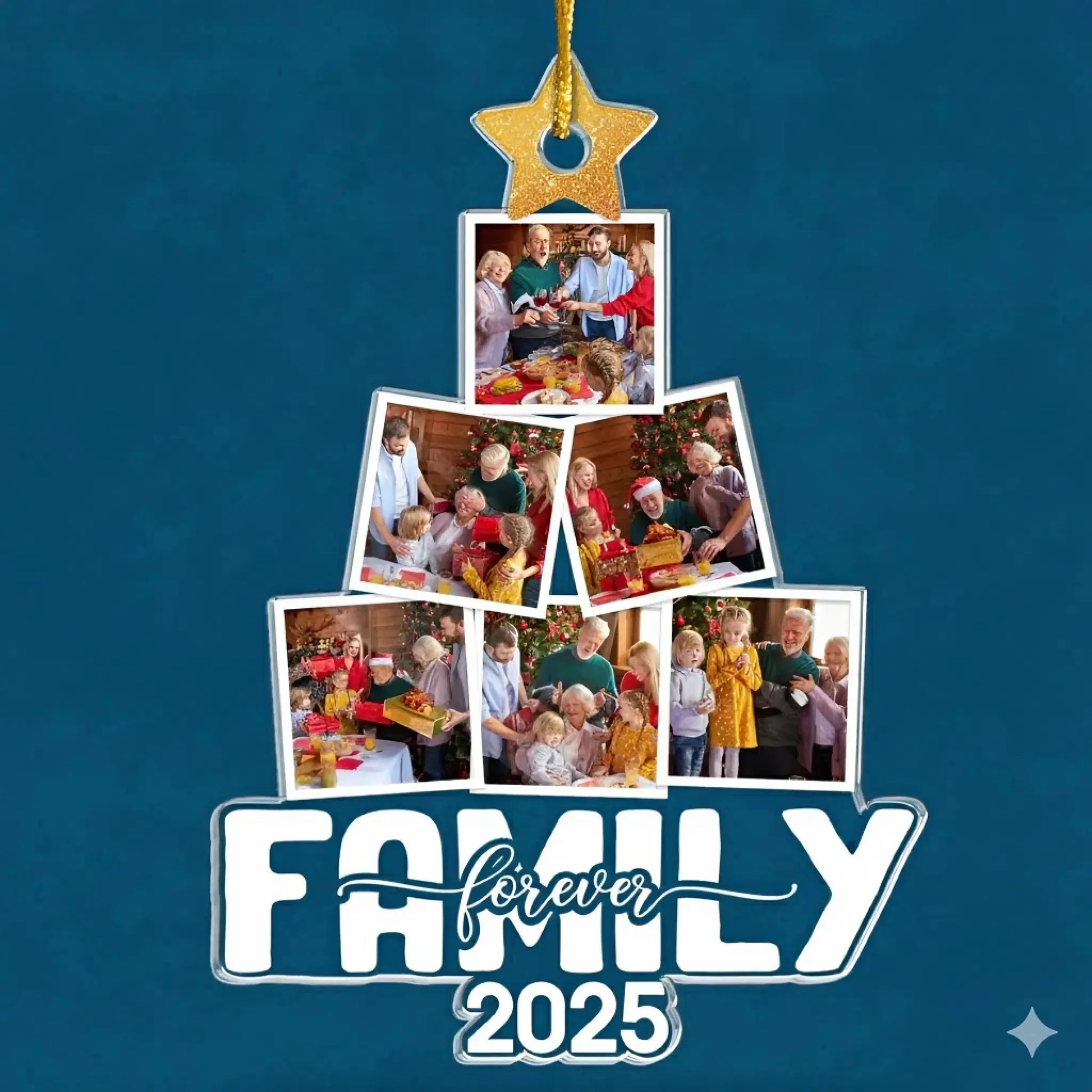 Our Happy Tree Custom Photo - Personalized Acrylic Ornament - Meaningful Holiday Gift for Family and Loved Ones  Ezcustomize