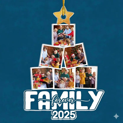 Our Happy Tree Custom Photo - Personalized Acrylic Ornament - Meaningful Holiday Gift for Family and Loved Ones  Ezcustomize