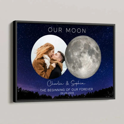 Our Moon Couple Custom Photo Moon Phase Art Anniversary Gift For Him, Gift For Her Wedding Gift Personalized Poster  Ezcustomize
