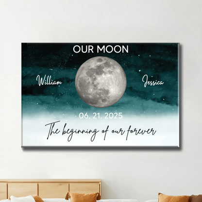 Our Moon – Personalized Couple Poster with Moon Phase, Romantic Custom Wall Art for Boyfriend, Girlfriend, or Anniversary Gift  Ezcustomize