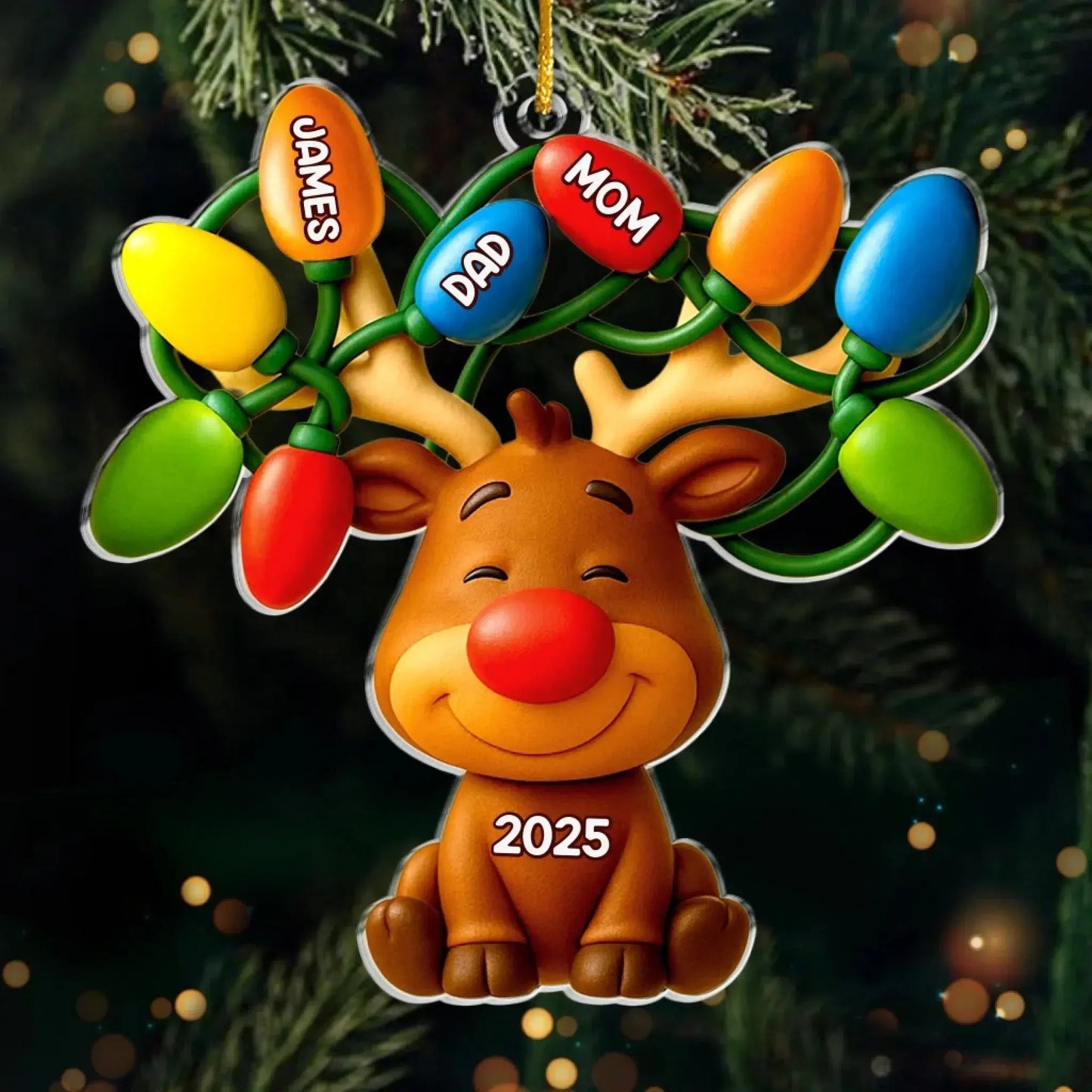 Our Reindeer Crew – Custom Acrylic Ornament – Personalized Christmas or Birthday Gift for Mom, Dad & Kids  Ezcustomize