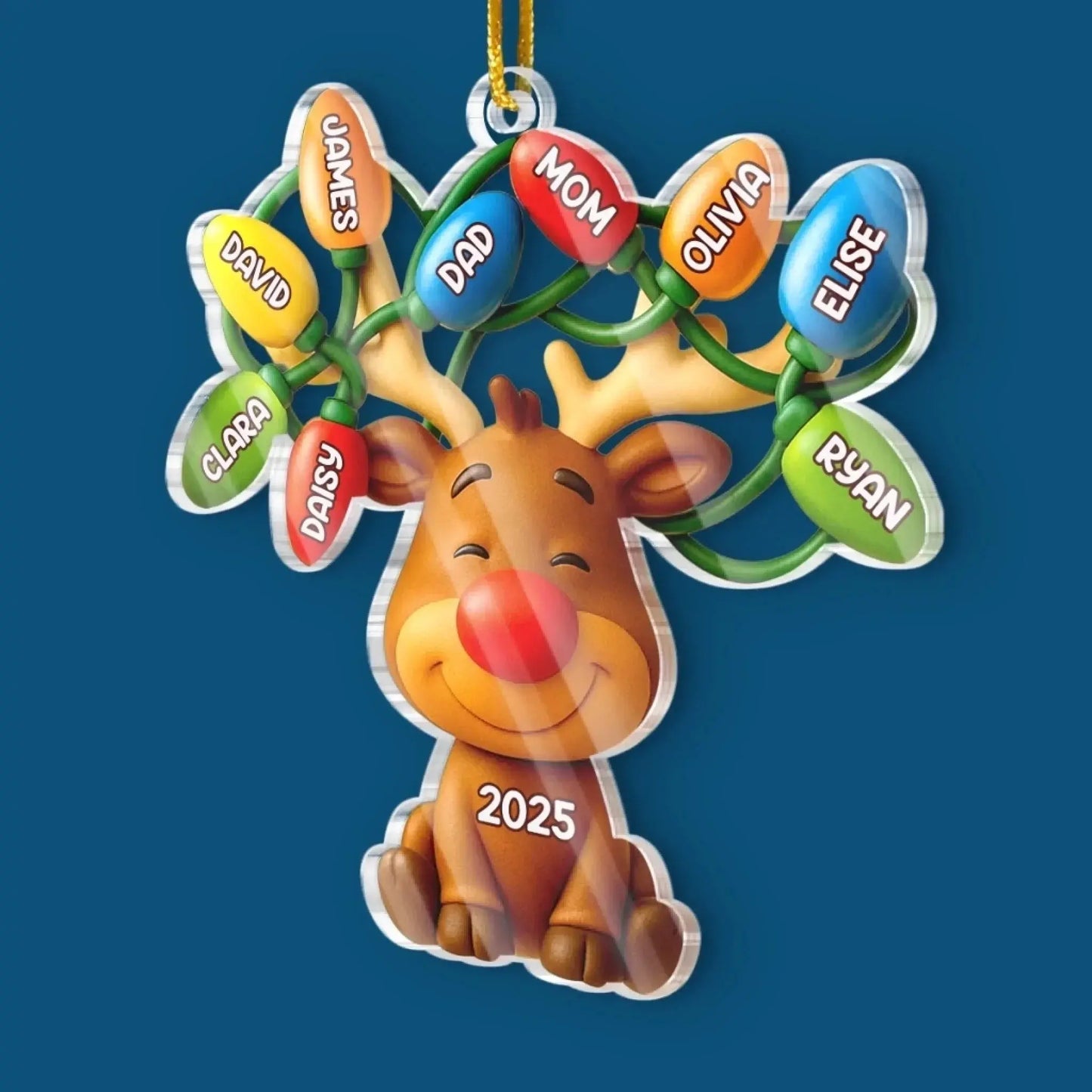 Our Reindeer Crew – Custom Acrylic Ornament – Personalized Christmas or Birthday Gift for Mom, Dad & Kids  Ezcustomize