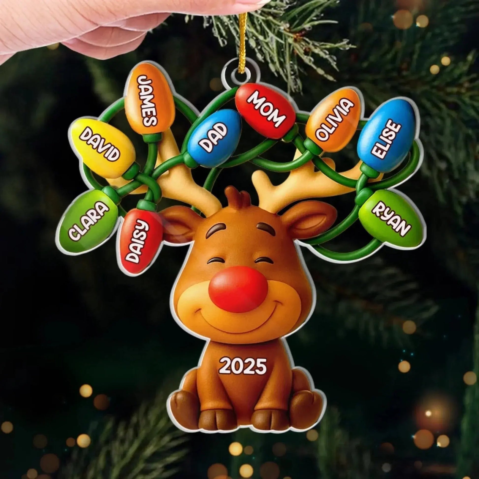 Our Reindeer Crew – Custom Acrylic Ornament – Personalized Christmas or Birthday Gift for Mom, Dad & Kids  Ezcustomize