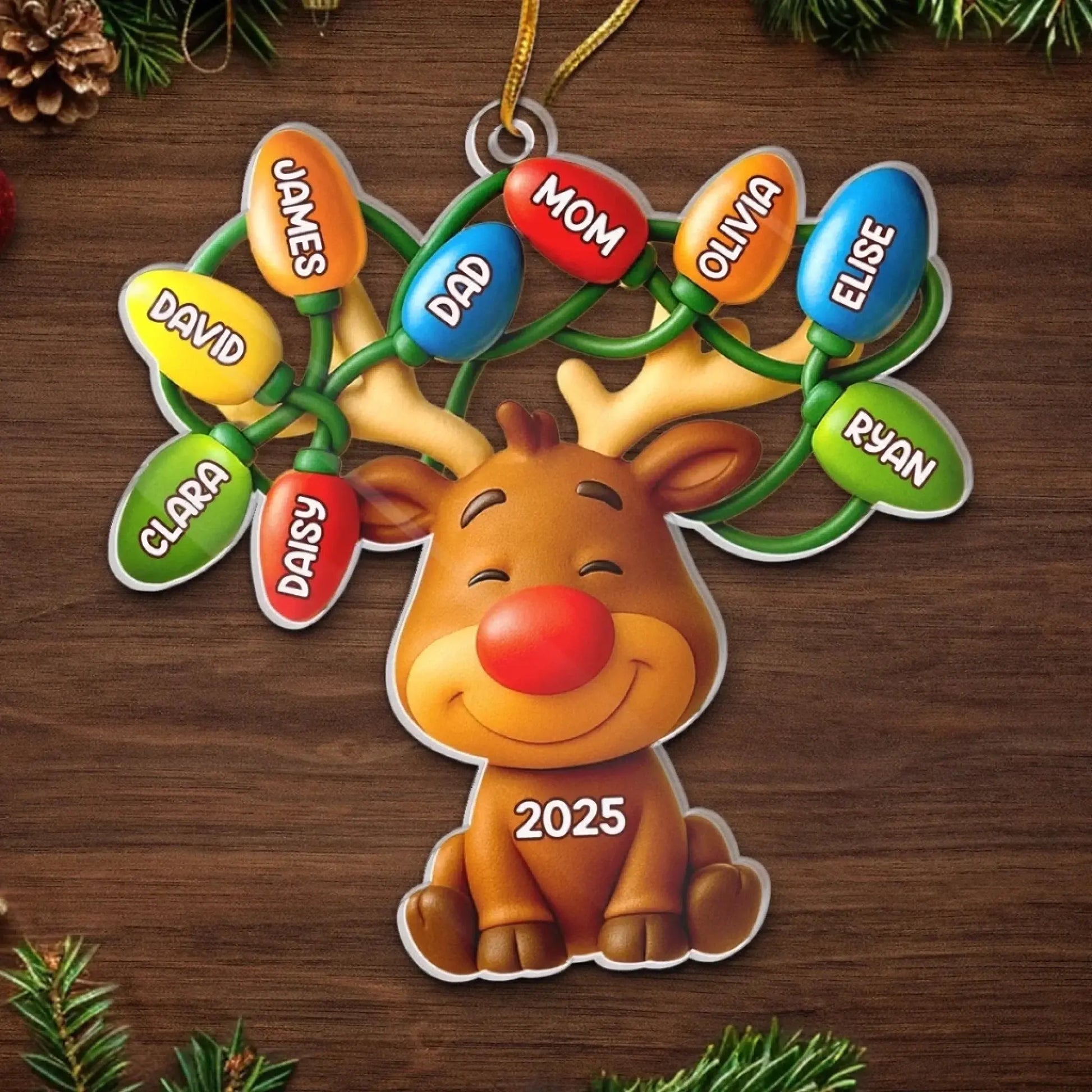 Our Reindeer Crew – Custom Acrylic Ornament – Personalized Christmas or Birthday Gift for Mom, Dad & Kids  Ezcustomize