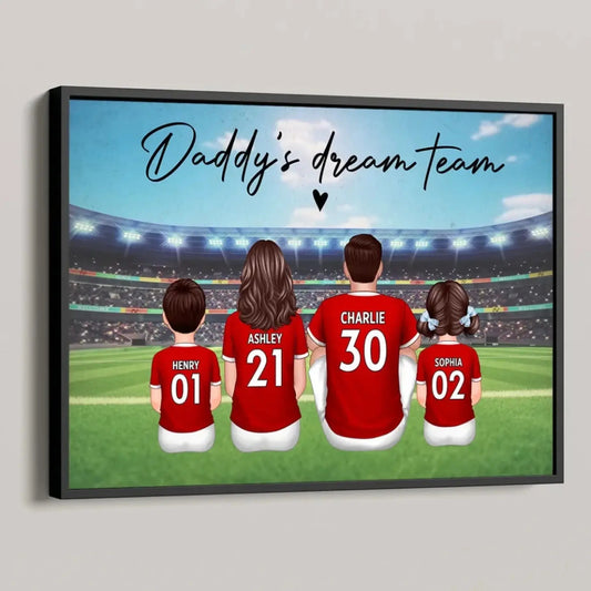 Our Soccer/Football Family Team – Personalized Sitting Poster/Canvas – Custom Gift for Parents or Family on Mother’s or Father’s Day  Ezcustomize