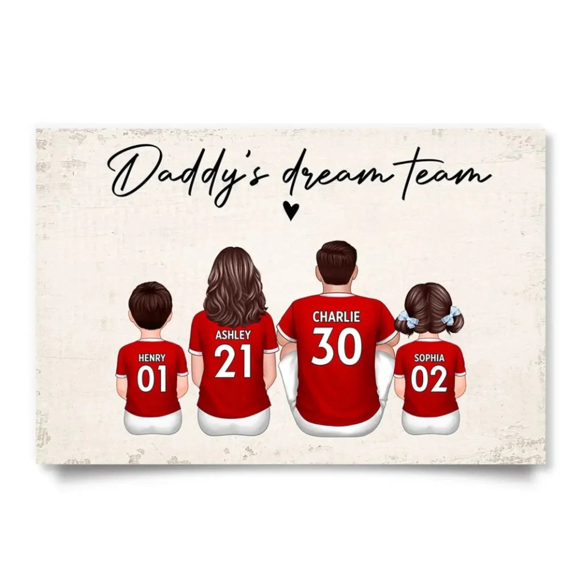 Our Soccer/Football Family Team – Personalized Sitting Poster/Canvas – Custom Gift for Parents or Family on Mother’s or Father’s Day  Ezcustomize