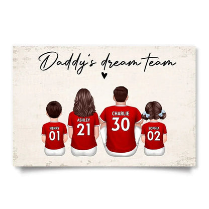 Our Soccer/Football Family Team – Personalized Sitting Poster/Canvas – Custom Gift for Parents or Family on Mother’s or Father’s Day  Ezcustomize