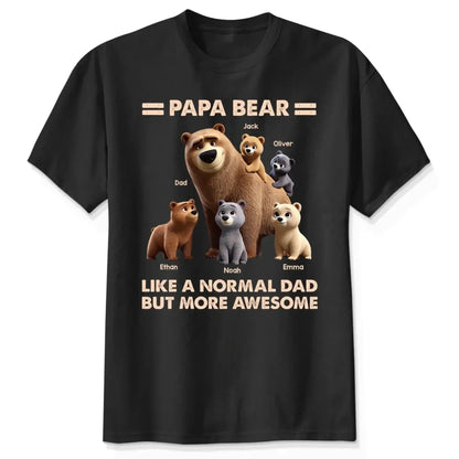 Papa Bear & Kids Shirt – Personalized 3D Cute T-Shirt – Father’s Day Gift for Dads and Grandpas  Ezcustomize