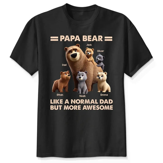 Papa Bear & Kids Shirt – Personalized 3D Cute T-Shirt – Father’s Day Gift for Dads and Grandpas  Ezcustomize