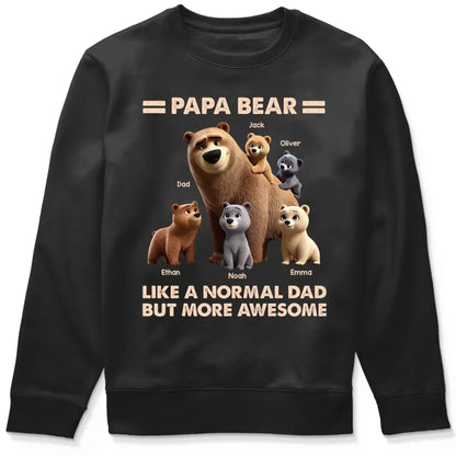 Papa Bear & Kids Shirt – Personalized 3D Cute T-Shirt – Father’s Day Gift for Dads and Grandpas  Ezcustomize
