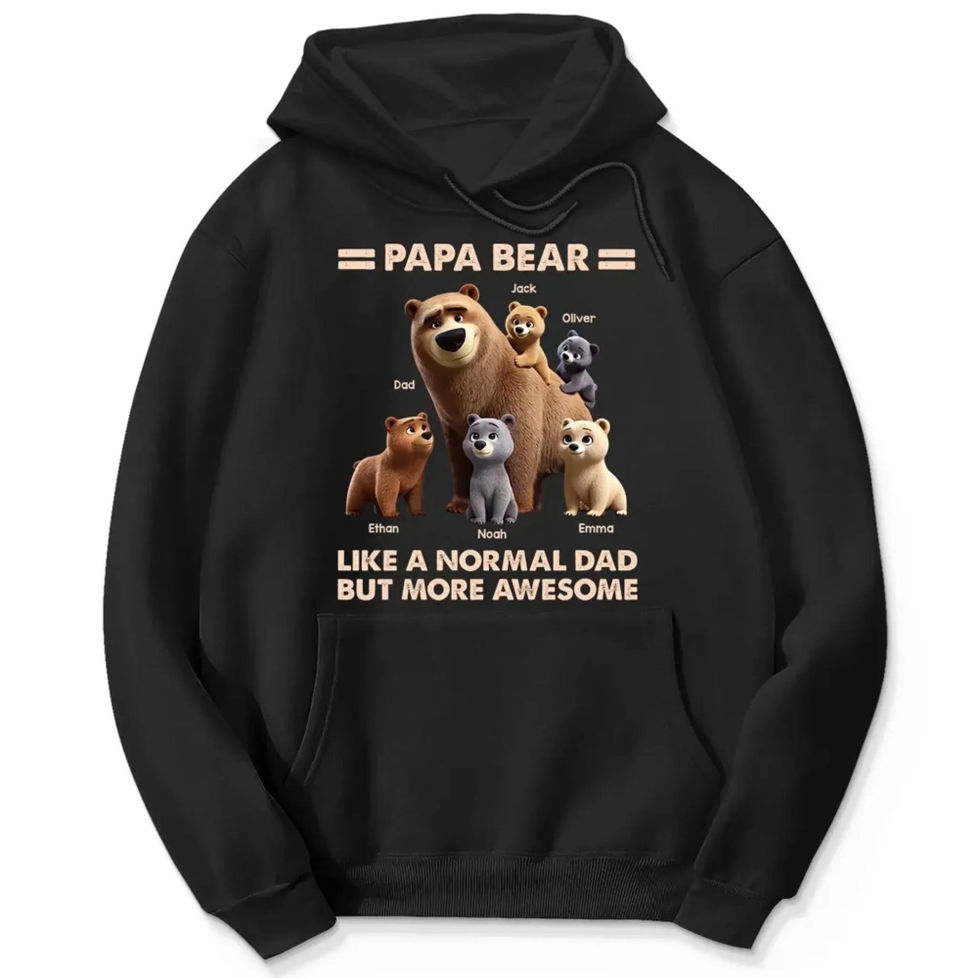 Papa Bear & Kids Shirt – Personalized 3D Cute T-Shirt – Father’s Day Gift for Dads and Grandpas  Ezcustomize