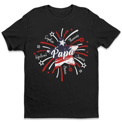 Papa & Kids Firework Star Shirt – Personalized T-Shirt/Hoodie/Sweatshirt – 4th of July or Birthday Gift for Dad or Grandpa  Ezcustomize