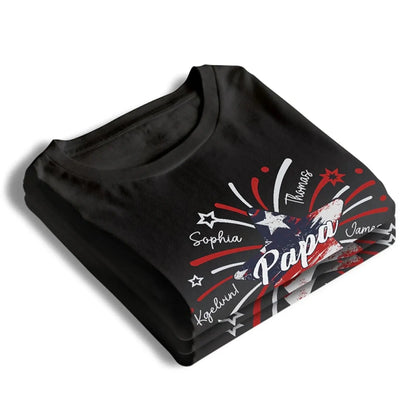 Papa & Kids Firework Star Shirt – Personalized T-Shirt/Hoodie/Sweatshirt – 4th of July or Birthday Gift for Dad or Grandpa  Ezcustomize