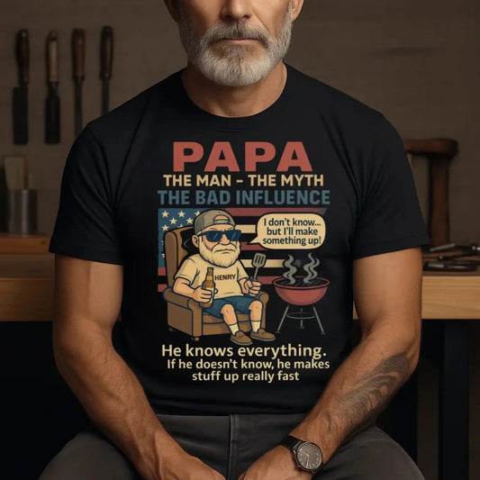 Papa the Legend Shirt – Funny Personalized T-Shirt for Old Man – Custom Father’s Day Gift for Grandpa or Papa  Ezcustomize