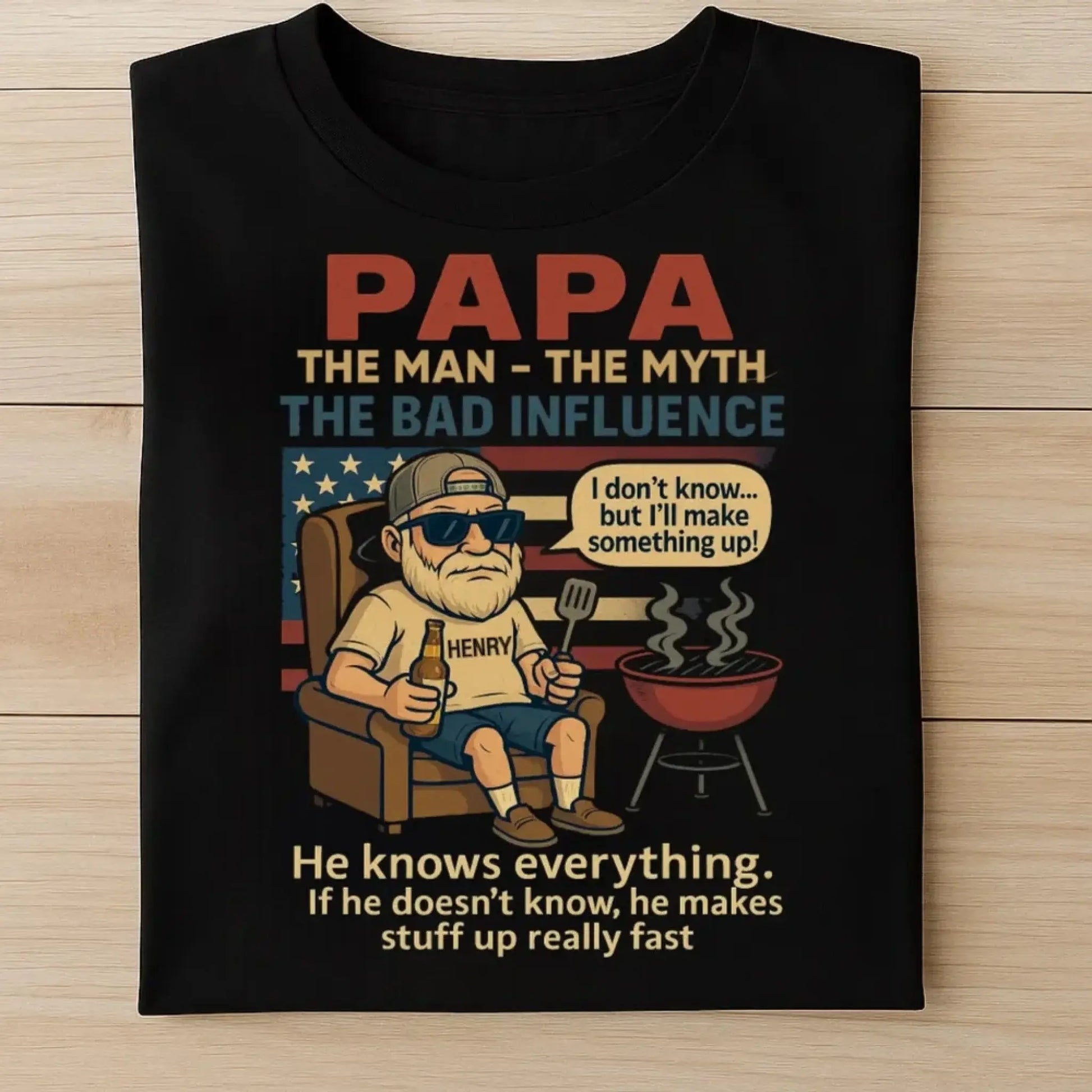 Papa the Legend Shirt – Funny Personalized T-Shirt for Old Man – Custom Father’s Day Gift for Grandpa or Papa  Ezcustomize